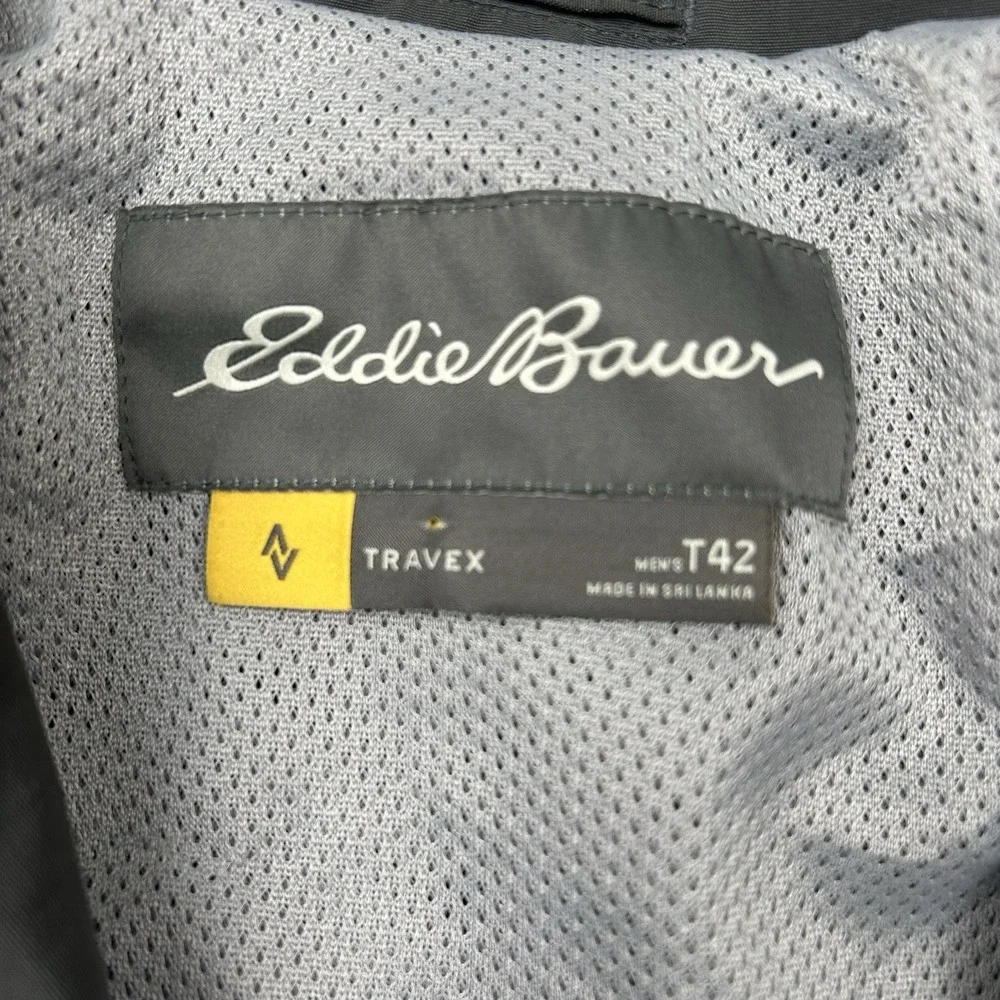 Eddie Bauer Travex Blazer Jacket Mens 42 Tall Gray Lightweight‎ Travel Pockets